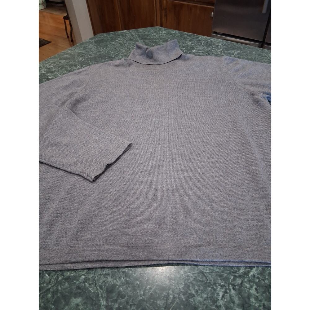 Chiara Marconi Pure New Merino 100% Wool Turtleneck Sweater Gray Italy XL Layer - Picture 2 of 10